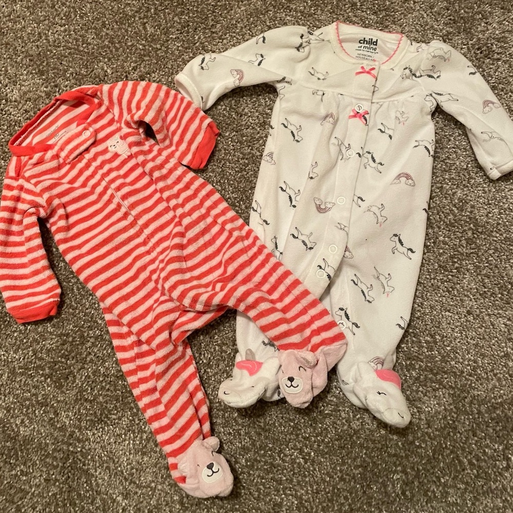 Newborn girls sleepers by carter